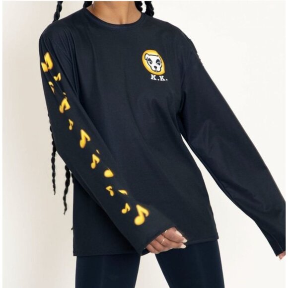 BlackMilk x Animal Crossing K.K. Slider Long Sleeve Hoodie Black - Size XS - Picture 3 of 9